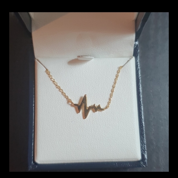 Brand New Fine Jewellery 14K Gold Small Heart Beat Pendant - Picture 2 of 4